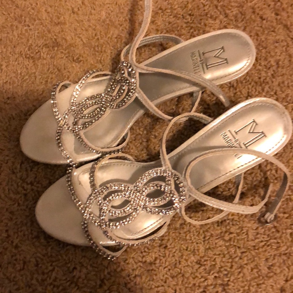 Silver sparkly heels